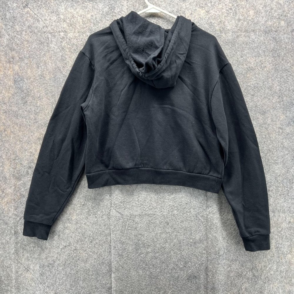 Vans Sweater Women Small Ladies Black White Hoodie Pullover Drawstring Cropped - Picture 10 of 13